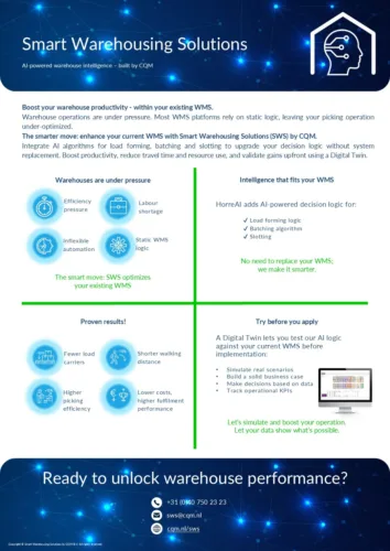 CQM Smart Warehousing Solutions Onepager