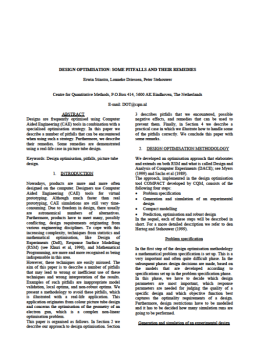 PDF Design Optimization: some pitfalls and their remedies